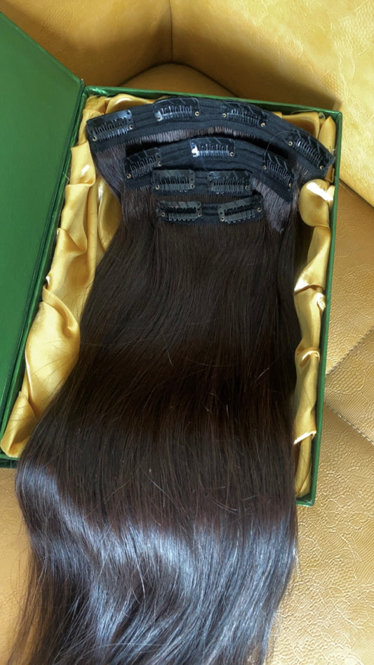 Clip in - Black brown mix shade |HAIRBYPRUMYA