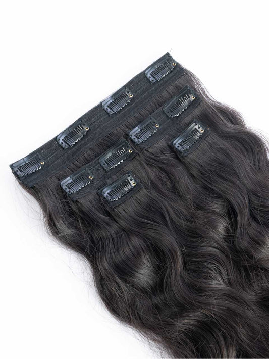 Wavy clip in hair extention set |HAIRBYPRUMYA