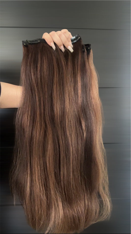 Highlighted 4 piece Clip in volume set|HAIRBYPRUMYA